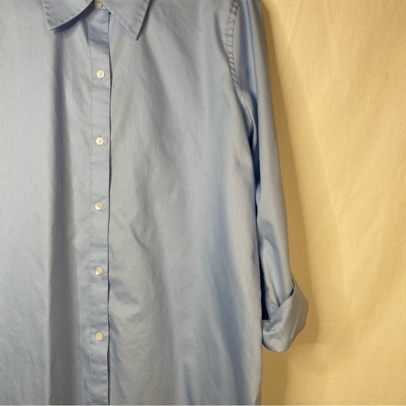 LIZ CLAIBORNE Blue 3/4 Sleeve Button Down Shirt Work Collared Size Large - Picture 6 of 14